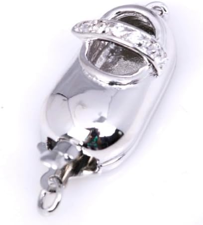 10x18mm 18K White Gold Plated Shoe shaped Deco Clip Clasp set with Swarovski Crystal beads