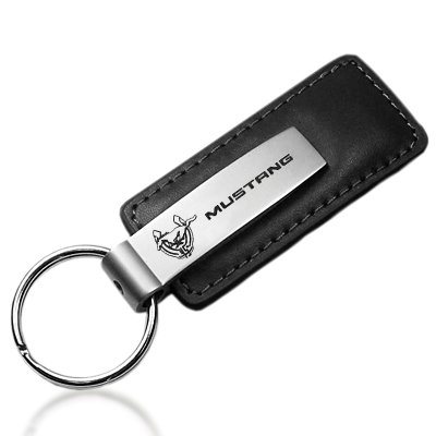 Ford Mustang 45th Anniversary Black Leather Key Chain