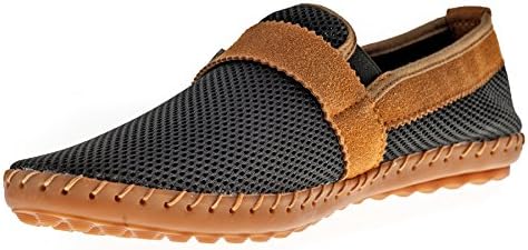 Men's Projek Raw Casual Slip-On Breathable Mesh Loafers with Shield Detail Black/Camel 10