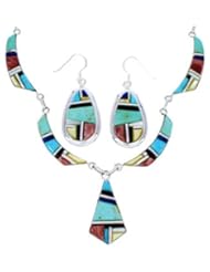 Multicolor Earrings And Link Necklace Set GS75440