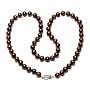 Sterling Silver Dyed Chocolate Freshwater Cultured Pearl A Grade  6.5-7mm Necklace, 18"