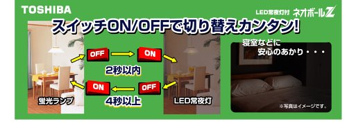 東芝 電球形蛍光ランプ 「ネオボールZ」 電球60ワットタイプA形(常夜灯機能付) 電球色 EFA15EL/13-N