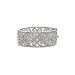 Sterling Silver Cubic Zirconia Filigree Heart Design Bangle Bracelet