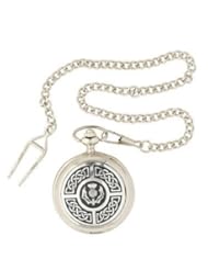 Celtic Knot & Thistle Quartz Half Hunter Fob Pocket Watch PW04