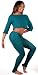 Teal Flash Dance Top & Matching Stretch Knit Shadow Stripe Tights by KD dance, Made In New York