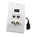 PYLE-HOME PHDK6 Wallplate for HDMI + RJ11 + RJ45 + Coaxial + RCA with Back Built-in Flexible Cable For Easy Installation