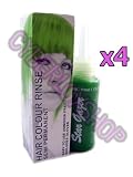 Stargazer Semi-Permanent Hair Colour Dye x 4 Packs UV Green Rinse