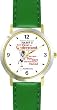 Habit 5 - Seek First to Understand (English Text) - DELUXE TWO-TONE WATCH from THE 7 HABITS - WATCH COLLECTION BY WATCHBUDDY&reg; - Arabic Numbers - Green Leather Strap-Size-Children's Size-Small ( Boy's Size & Girl's Size )