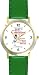 Habit 5 - Seek First to Understand (English Text) - DELUXE TWO-TONE WATCH from THE 7 HABITS - WATCH COLLECTION BY WATCHBUDDY&reg; - Arabic Numbers - Green Leather Strap-Size-Women's Size-Small
