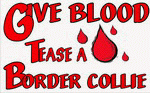 Give Blood Tease a Border Collie Totebag
