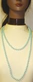 410H7Wfus%2BL. SL160  One Strand Light Blue Simulated Pearl Very Long Chain Shown As Two Strand Necklace