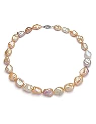 PremiumPearl 9-11mm AAA Quality Multicolor Baroque Freshwater Pearl Necklace