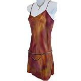 ArtisanStreet : ArtisanStreet's Dominique Silk Camisole Tunic. Hand Painted In Shades Of Brown, Gold & Red. One Of A Kind.