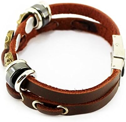 Original Tribe Couple Cuff Bracelets Made of Leather and Color Beads Men's Bangle Bracelet