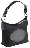 Prada Womens Small Nylon Emblem Hobo, Nero