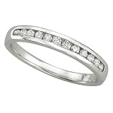 14K White Gold Channel Set Round Diamond Anniversary Band Ring (0.25 ctw)