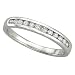 Jewelry : 14K White Gold Channel Set Round Diamond Anniversary Band Ring (0.25 ctw)