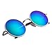 Aoron Vintage Round Sunglasses with Polarized Mirrored Lenses for Retro Women and Men (Green-blue Mirrored)