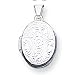 Sterling Silver Small Oval Locket with Textured Floral