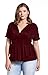 Dilanni Women V-neck Short Sleeve High Waist Top with Front Shirring