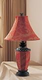 Set of 2 Table Lamps in Red Fabric Base Review