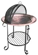 Landmann 28492 30-Inch Scroll Series Copper Fire Pit with Spark Guard and Storage Shelf