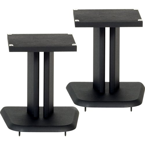 Black Satin Wood Speaker Stands
