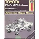 Toyota Pick-Ups & 4 Runner 1979 thru 1992 Automotive Repair Manual book cover