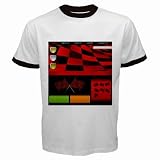 Men's Customized WEBPAGE RACING MENU METAL BACKGROUND 100% Cotton White Ringer T-shirt