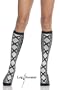 Acrylic Knee High Stocking Socks With Faux Eyelet Trim And Lace Ups