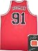 Dennis Rodman Autographed/Hand Signed Chicago Bulls Red Prostyle Jersey with WORM inscription
