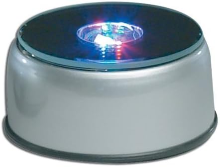 Laser Krystal International Etched Crystal Cube Light-Up LED Base with Adaptor, 4", Silver by Laser Krystal International