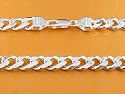 925 Sterling Silver Bevelled Curb Chain 11mm 28" Solid (Made In Italy)