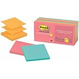 Post-it Pop-up Notes, 3 in x 3 in, Cape Town Collection, 12 Pads/Pack, 100 Sheets/Pad
