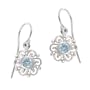 Sterling Silver Blue Topaz Celtic Round Drop Earrings
