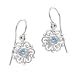 Sterling Silver December Birthstone Round Celtic w/ Genuine Blue Topaz Center Drop Earrings