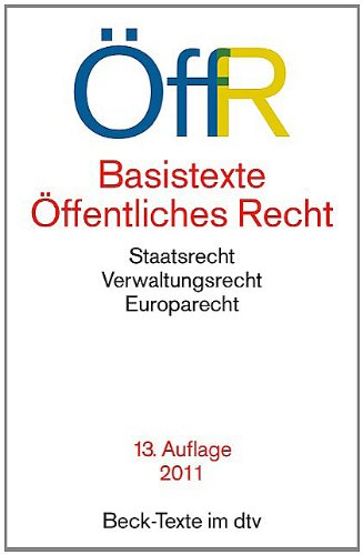 Buch - Cover Basistexte Öffentliches Recht: Staatsrecht - Verwaltungsrecht - Europarecht -  - Deutscher Taschenbuch Verlag