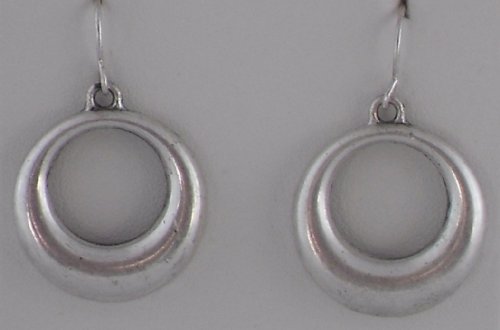 Silver Solar Circle Earrings