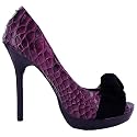 L41 Womens Purple Shiny Platform Heeled Shoes Sizes 3-8 UK