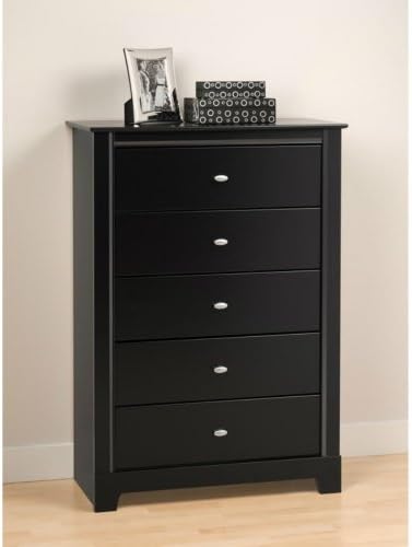 Kallisto 5 Drawer Chest - Black