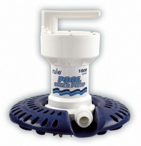 Rule H53SP-24 Marine Rule 1800 Pool Cover Pump with 24-Foot Cord/Wide Base (110-Volt)