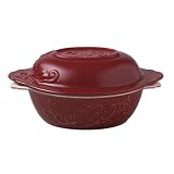 Pfaltzgraff Weir in Your Kitchen 2-Quart Oval Casserole with Lid, Cayenne