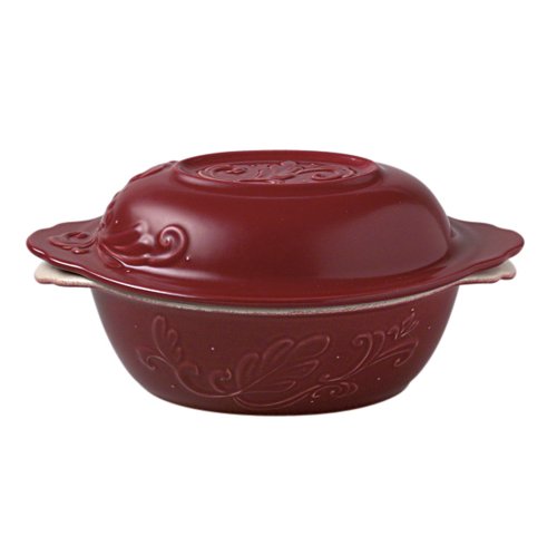 Pfaltzgraff Weir in Your Kitchen 2-Quart Oval Casserole with Lid, Cayenne