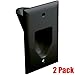 Datacomm 450001BK-2 1 Gang Recessed Low Voltage Plate, 2 Pack