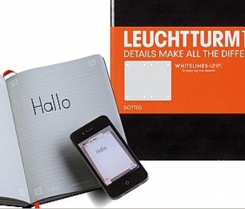 Leuchtturm Notebook A5 dotted, Hardcover, black Powered by Whitelines