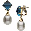 South Sea Cultured Pearl and Genuine London Blue Topaz