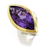 18K Gold & Silver Designer Amethyst Ring