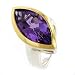 18K Gold & Silver Designer Amethyst Ring