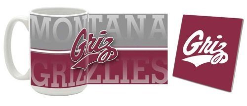 Montana Mug & Coaster Gift Box Combo Montana Grizzlies Beverage Drinkware