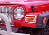 Rampage R5459 4pc Euro Headlight Covers Stainless Steel for 1987-95 Jeep Wrangler